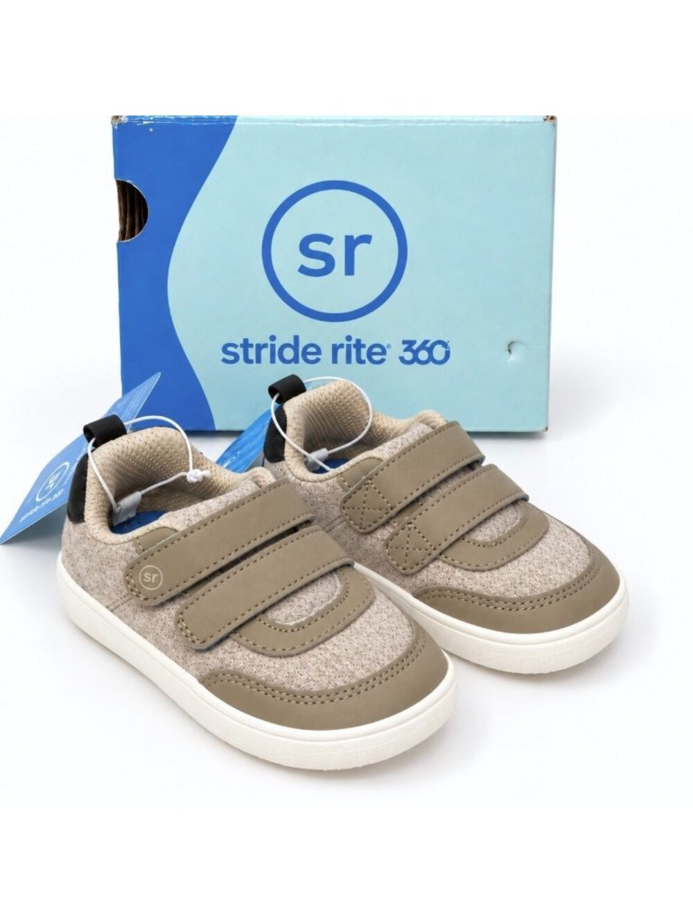 Stride Rite Hayden Toddler Sneakers Khaki Size 5 WIDE Feet Friendly Washable